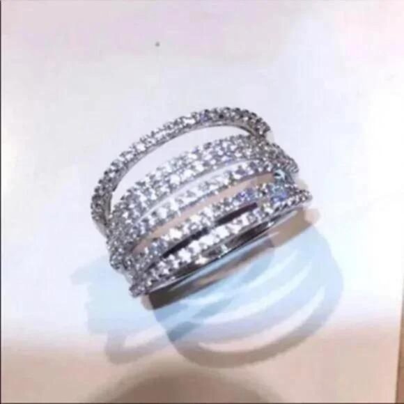 \\ NEW \\ S925 STERLING SILVER \\ DIAMOND RING\\CUTE RING\\SHINY RING. - Picture 2 of 6